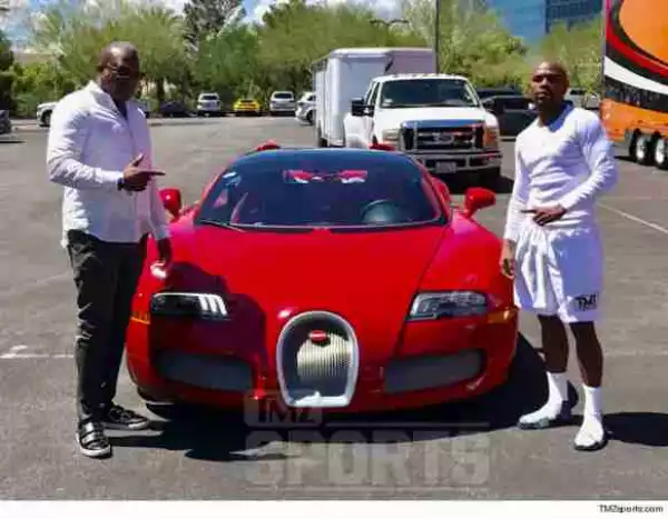 Floyd Mayweather Sends Over 3 Million On His New Bugatti Grand Sport Convertible Ahead Of His Fight (Photos)